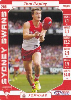 2017 Team Zone AFL Team #208 Tom Papley Front